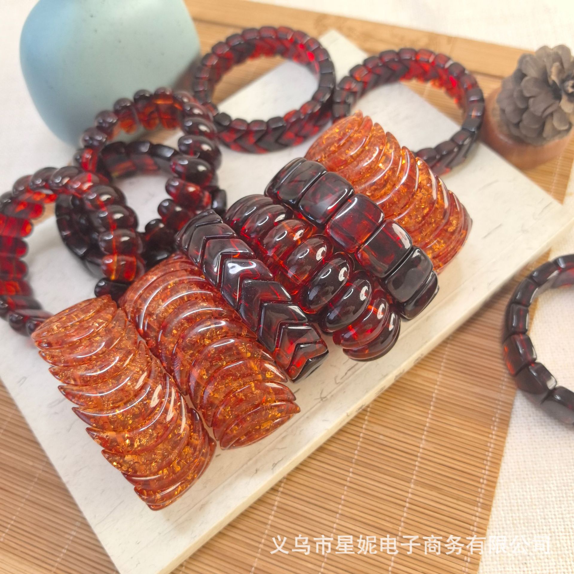 Meteorite red Edin bracelet, chicken-blood stone red Edin bracelet, jade carving, gift for sale