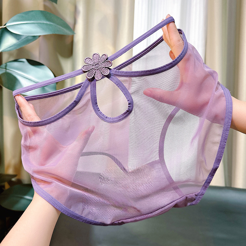 2026新款纯欲少女蕾丝高端性感高腰无痕蕾丝内裤女士诱惑三角裤