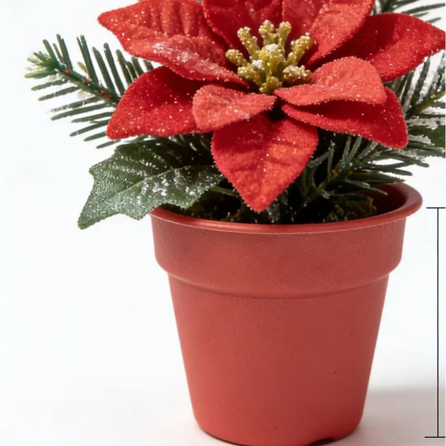 Christmas mini plastic flowerpots, small artificial succulents, artificial plants, office decoration plastic POTS details Picture