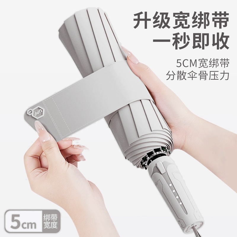 Fully automatic folding umbrella, anti-rainstorm men's large size, reinforced and thickened, wind-resistant, sunny and rainy dual-purpose sunshade umbrella, gift umbrella Item Picture