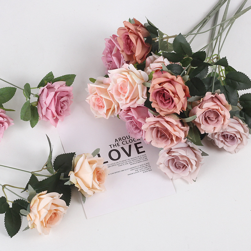 火把狂欢夜导具/仿真花/仿真花diy发饰/电镀玫瑰花/仿真玫瑰花细节图