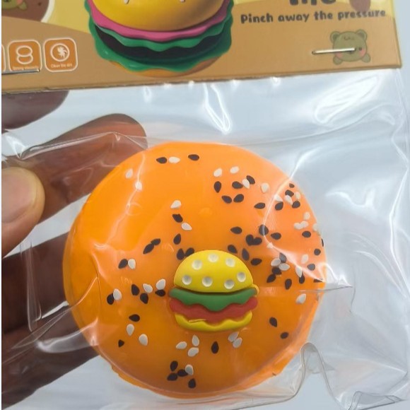 工厂直销TPR软胶仿真汉堡三层结构团子萌宠卡通减压发泄玩具