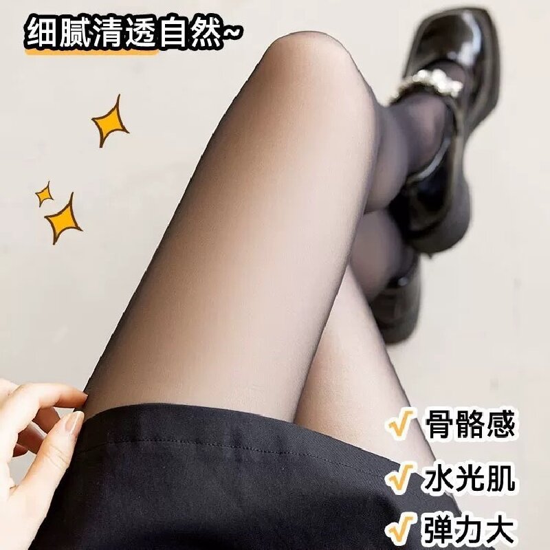 黑色透肤光腿神器女春秋冬加绒黑丝加厚保暖性感丝袜打底裤连裤袜产品图