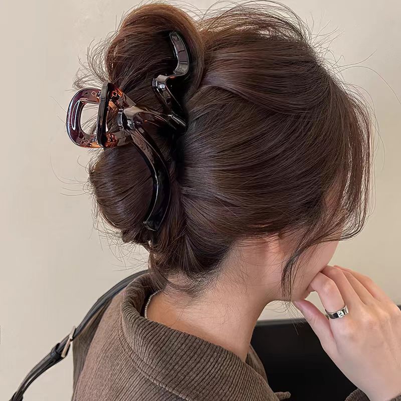 2025 New wave clamp women's high-end updo hair clip, large hair volume, shark clip back head hair accessory details Picture