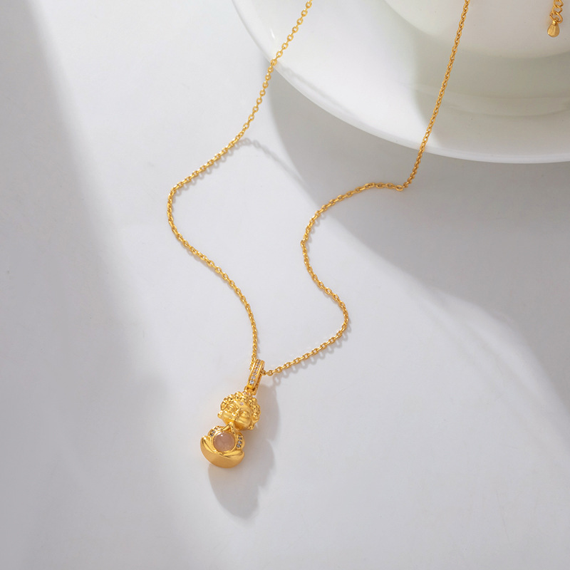 项链/不锈钢项链/珍珠项链/首饰/沙金细节图