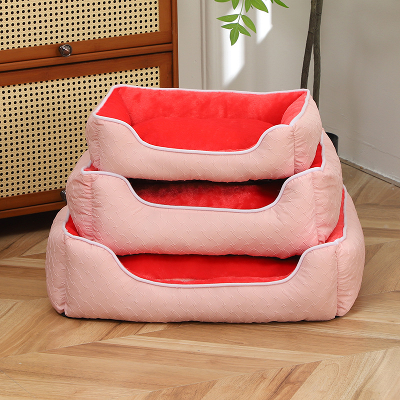 Wholesale of cross-border all-season universal pet beds with fleece and thickened soft plush dog beds for living rooms and bedrooms Specification image