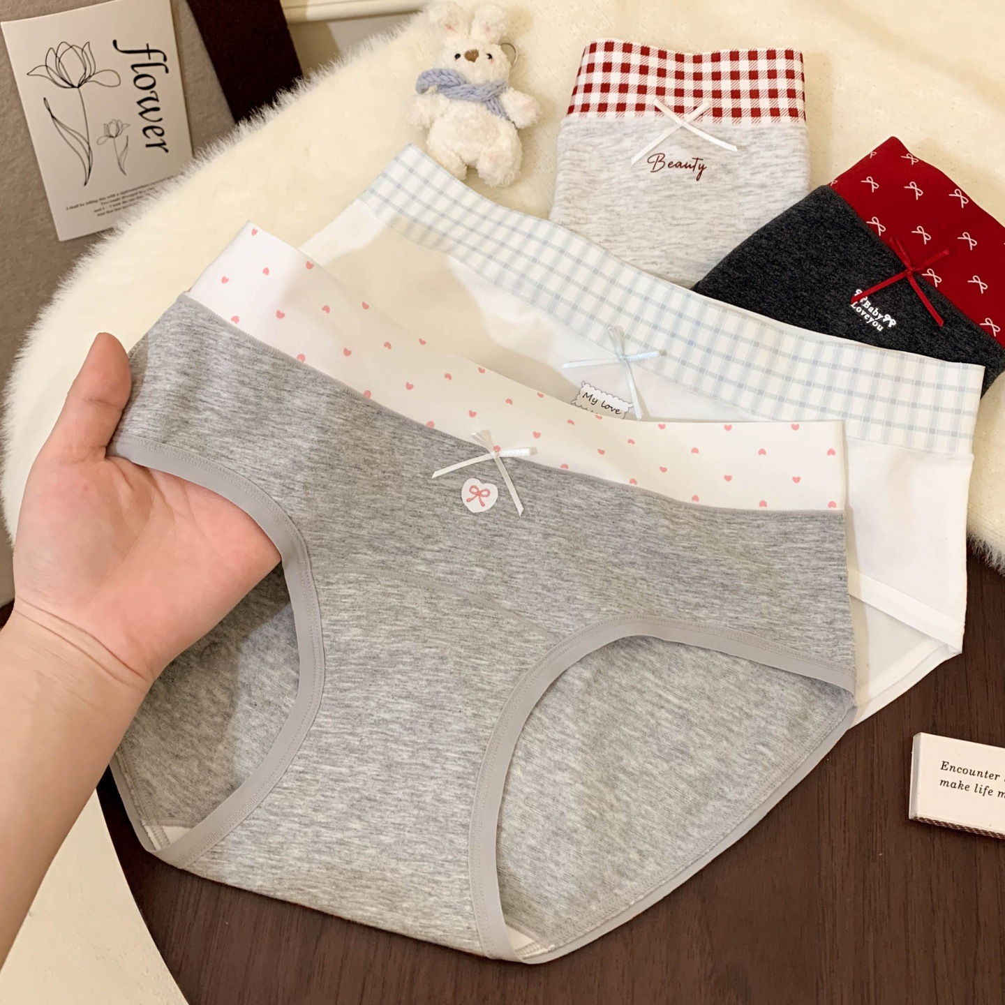 10A extended pure cotton antibacterial women's underwear Breathable women's triangle pants Seamless all-cotton comfortable spliced underwear for women