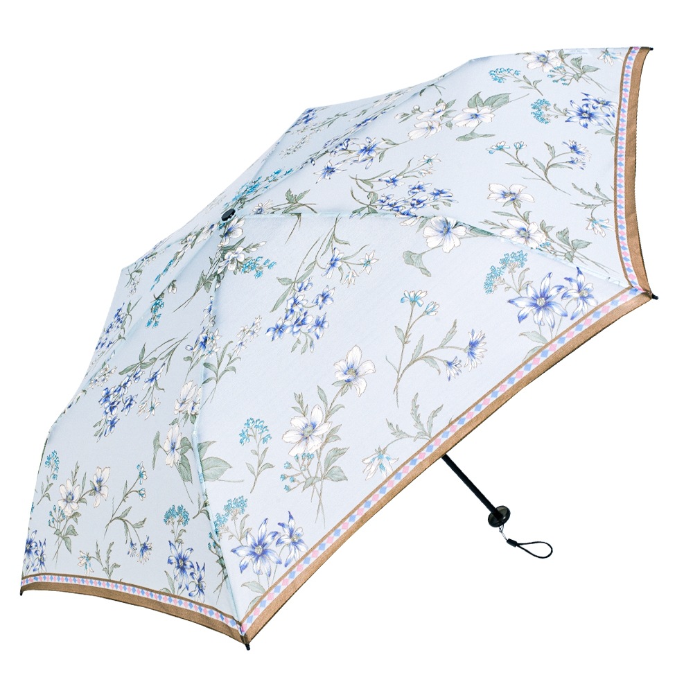 3123 New three-fold hand-opening ultra-light umbrella, Taiwan Fumao fabric umbrella with printed women's fashion umbrella Item Picture