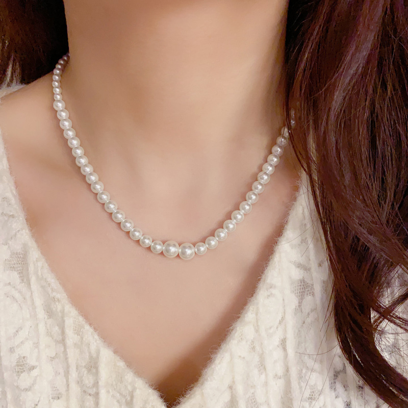 法式复古高级感珠子项链时尚小众百搭毛衣链轻奢个性设计感项饰女