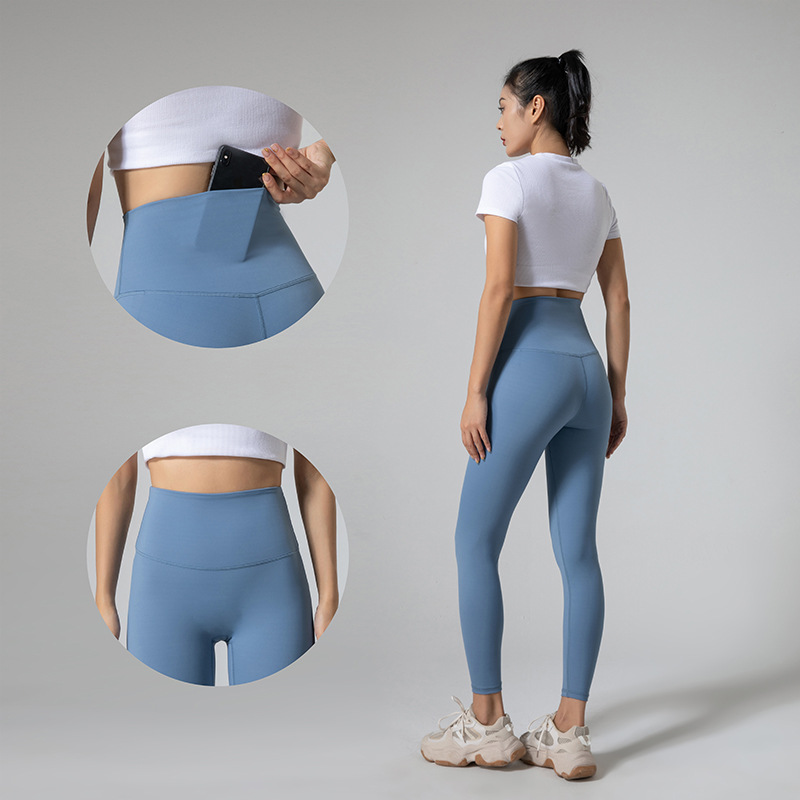 高弹力紧身瑜伽裤高腰蜜桃提臀运动健身裤外穿跑步无尴尬线舞蹈裤