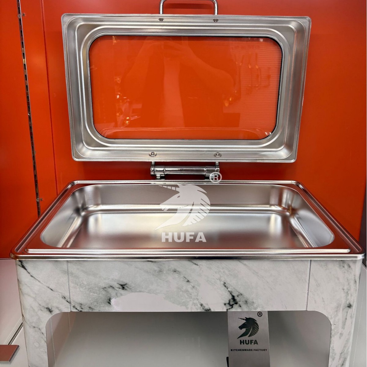 盘子/不锈钢餐盘/餐具/4宫格木托盘/无磁不锈钢盆产品图