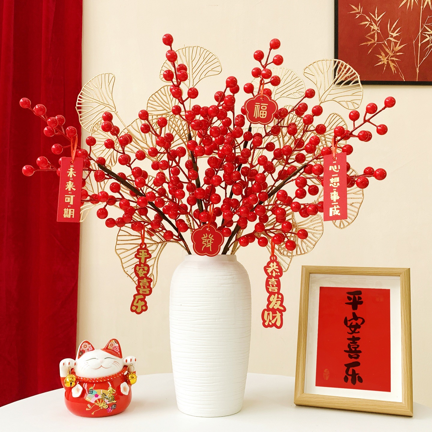 仿真花/多肉仿真花/造景用品/人工植物/牡丹花仿真花细节图