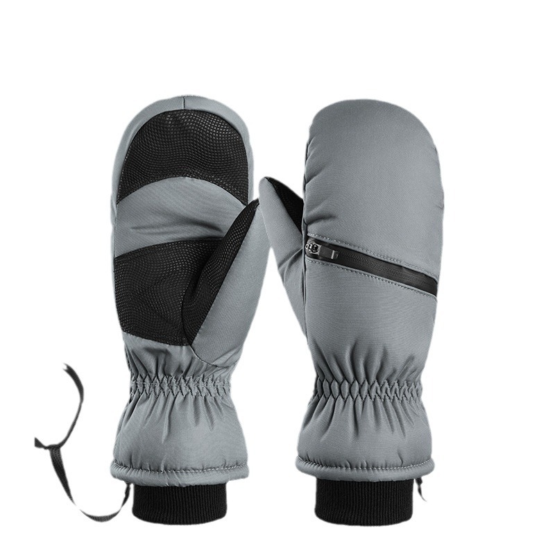 【BERTON OUTDOOOR】 Winter ski gloves with fingers, windproof and waterproof, short, waterproof, fleece and heat-locking sports gloves Item Picture