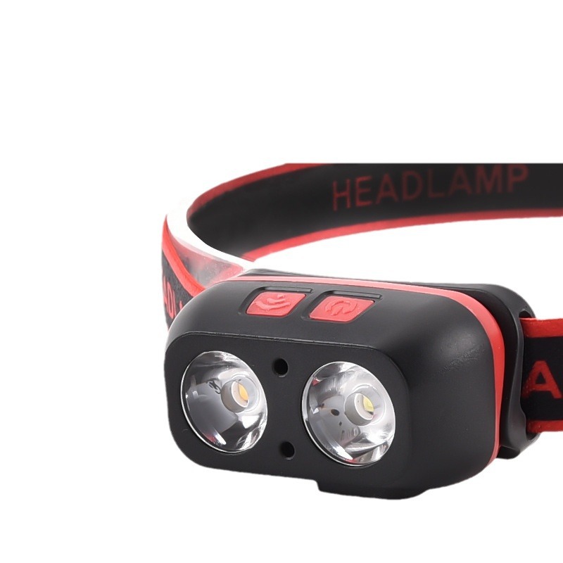 Cross-border exclusive yellow and white dual-source strong headlight, super strong standby fishing headlight, long-lasting sensor light