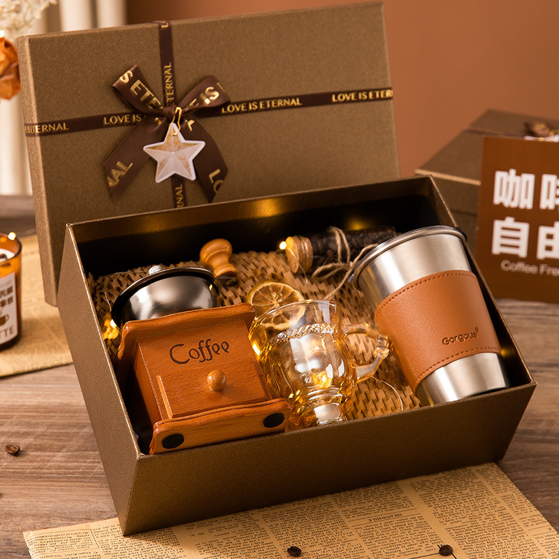 Year-end party gift, coffee machine gift box, high-end business souvenir, creative birthday gift for girlfriend and best friend, practical and ins style Specification image