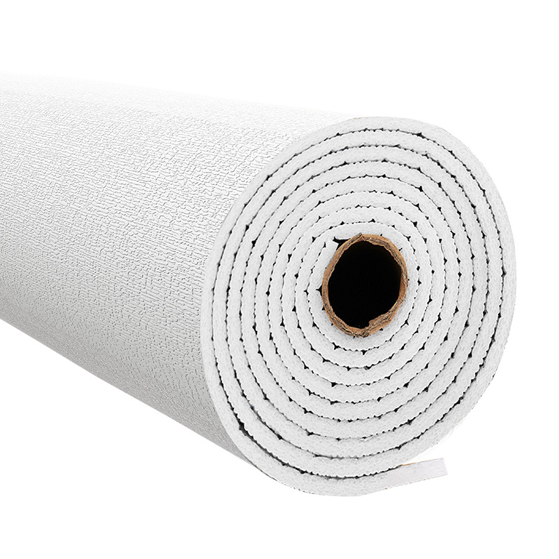 墙纸自粘墙裙亚麻纹理防水防潮房间卧室温馨家用墙贴宿舍墙壁壁纸白底实物图