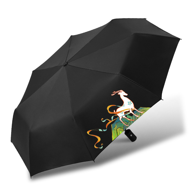 Customized logo business gift advertising umbrellas, ten-bone fully automatic folding umbrellas, three-fold sun protection umbrellas wholesale Item Picture