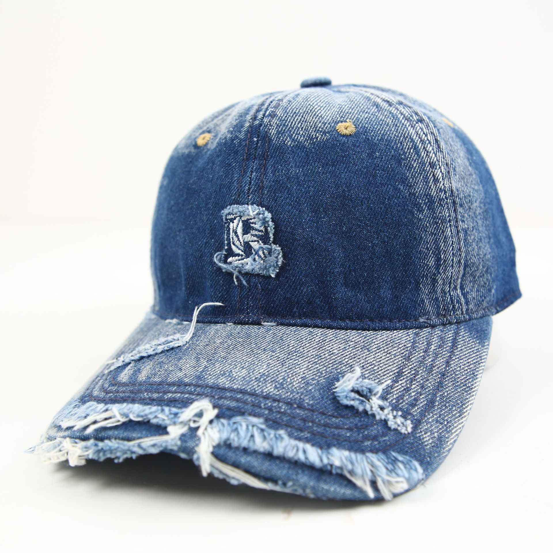 Korean washed-out side letter cowboy baseball cap for women, high-quality soft-top versatile baseball cap trend for all four seasons details Picture