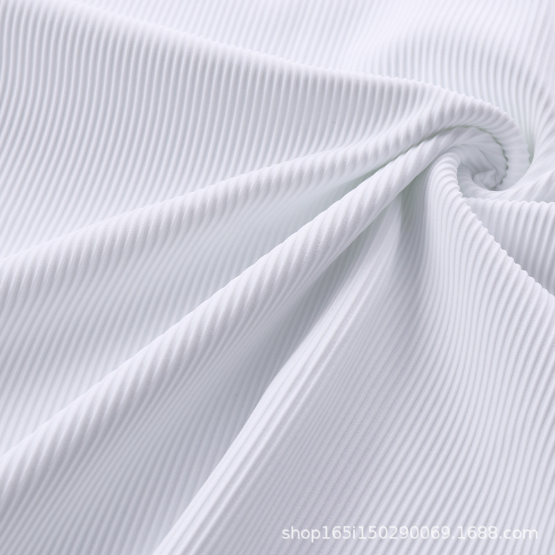 厂家直供锦氨290g螺感立体坑条罗纹布运动背心瑜伽裤针织面料细节图