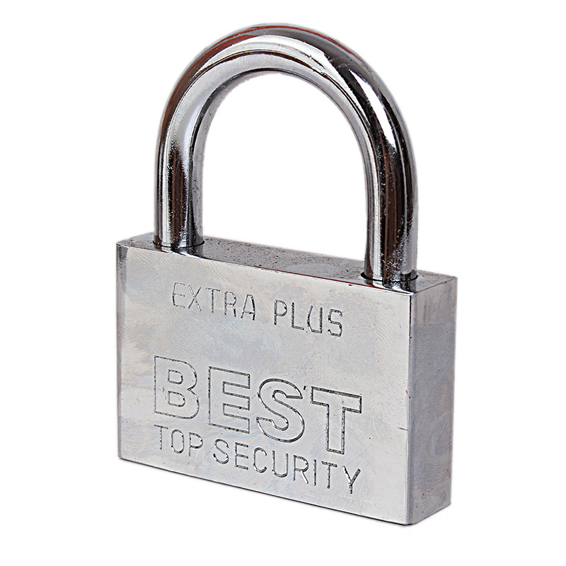 Free shipping door padlock, anti-theft lock, super B-grade small padlock, stainless steel imitation padlock, waterproof and rust-proof, through opening lock head Item Picture