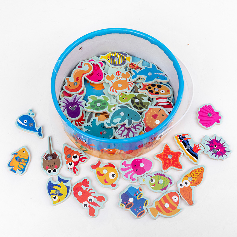 钓鱼磁吸/小猫钓鱼/钓鱼玩具/钓鱼磁吸儿童玩具/女孩玩具套装白底实物图