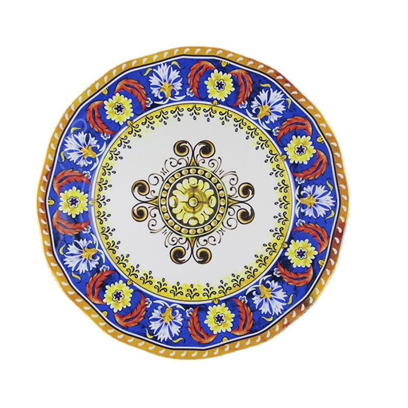 Middle Eastern melamine tableware, Arab-style melamine bowl, plate and tableware sets, customized plates, bowls and cup covers for export Application Scenario