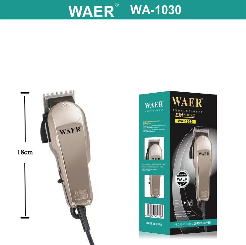 跨境WAER佤尔插电式电推剪金色发廊专用电推子理发器厂家直销批发