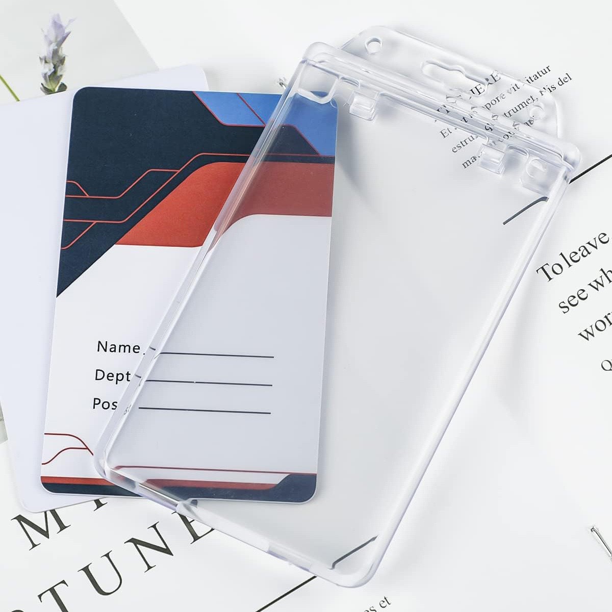 Jinwang Stationery Transparent ABS insertable card holder for business high-end hard-shell sealed work ID card holder protection