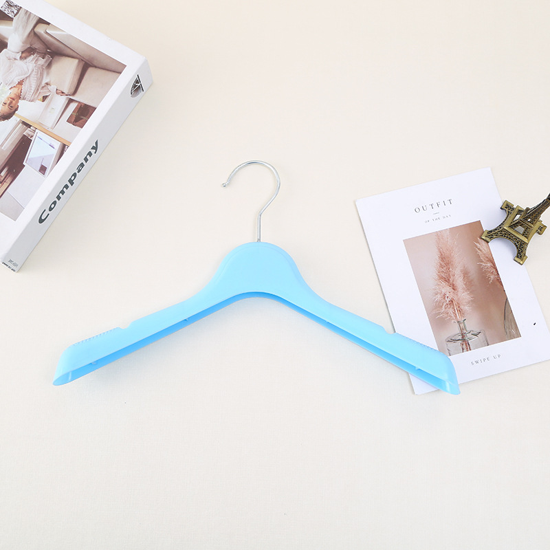 厂家直销塑料儿童衣架童装小孩宝宝白色塑料挂衣架子服装店用衣挂细节图
