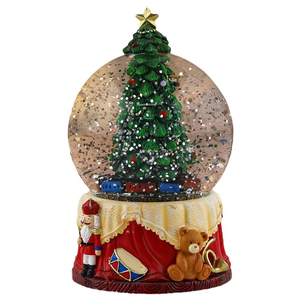 现货圣诞水晶球雪球静态摆件圣诞小屋雪花球桌面窗台节日装饰礼物白底实物图