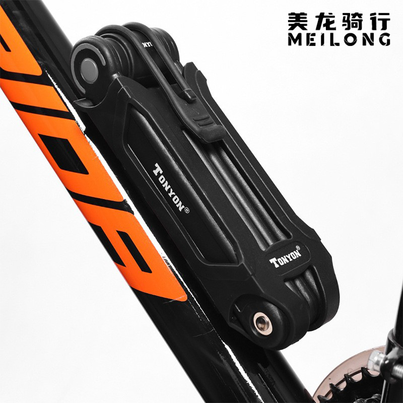 TY3853-B six-section folding lock, bicycle folding lock, anti-theft joint lock, bicycle lock, riding equipment, electric motorcycle chain lock Item Picture