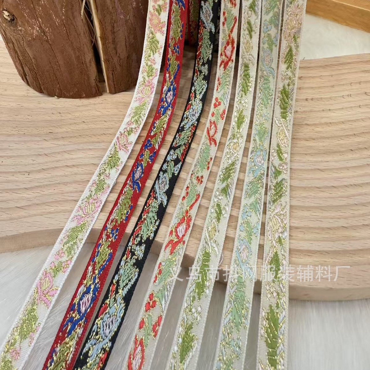 1.1-1.3cm gold thread jacquard embroidery webbing, hair accessories, headwear gift box packaging tape, performance costume accessories