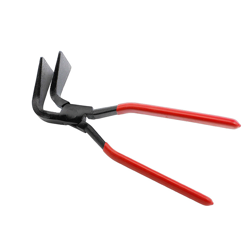Multi-specification hard steel bagged hardware folded edge sheet metal pliers, anti-rust forged and pressed red handle flat mouth pliers Item Picture