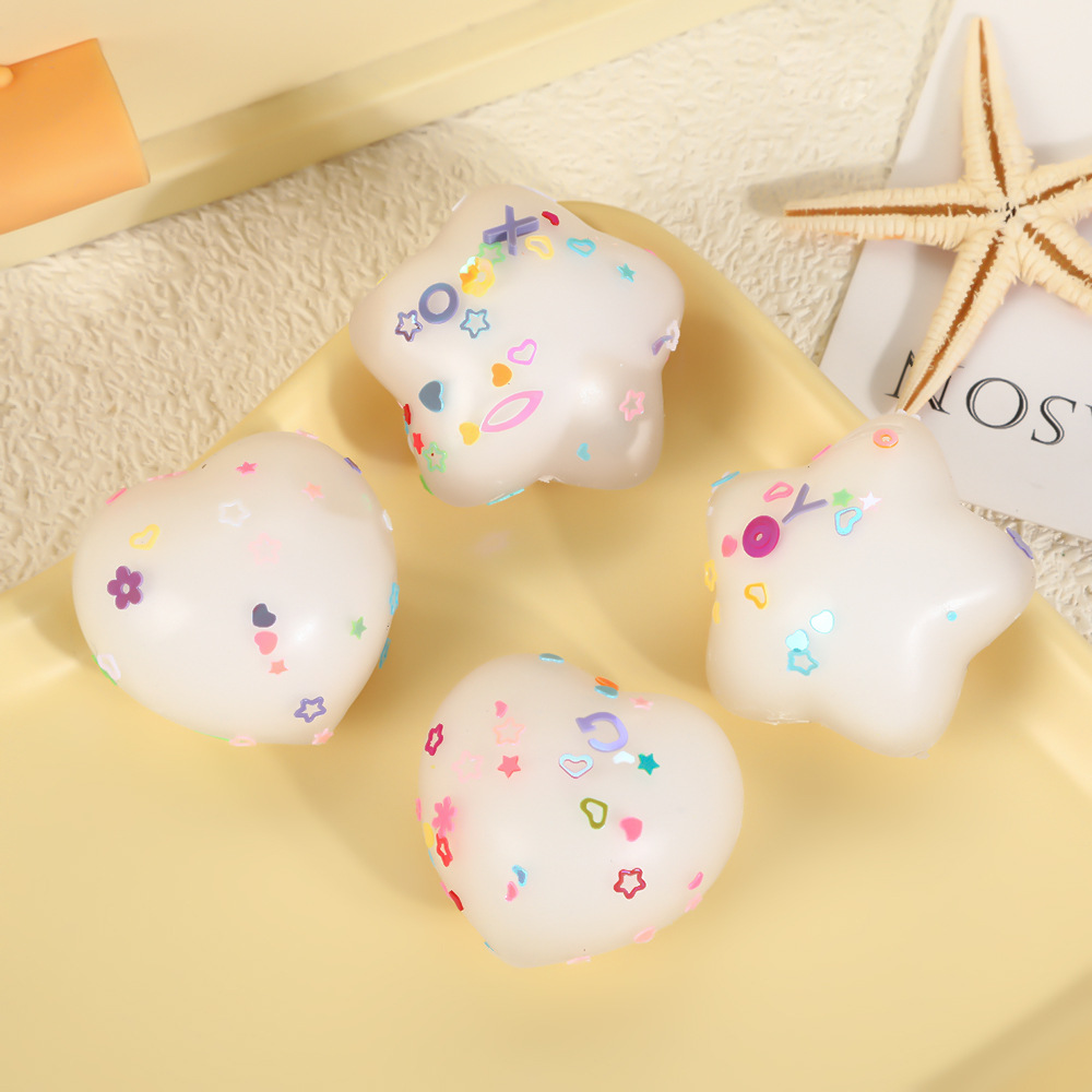 Xiaohongshu's popular five-pointed star cute pinching fun Night Market stall stress-relieving little love children's fun stress-relieving toys details Picture