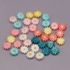 DIY jewelry accessories, natural shell hand-carved sunflowers, multi-color through-hole hairpins, earrings and pendants wholesale details Picture