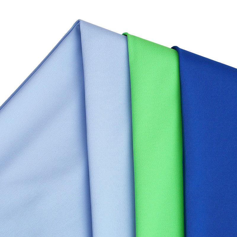 牛奶丝针织布 140克-180g涤氨汗布春夏健身瑜伽服T恤运动针织面料白底实物图