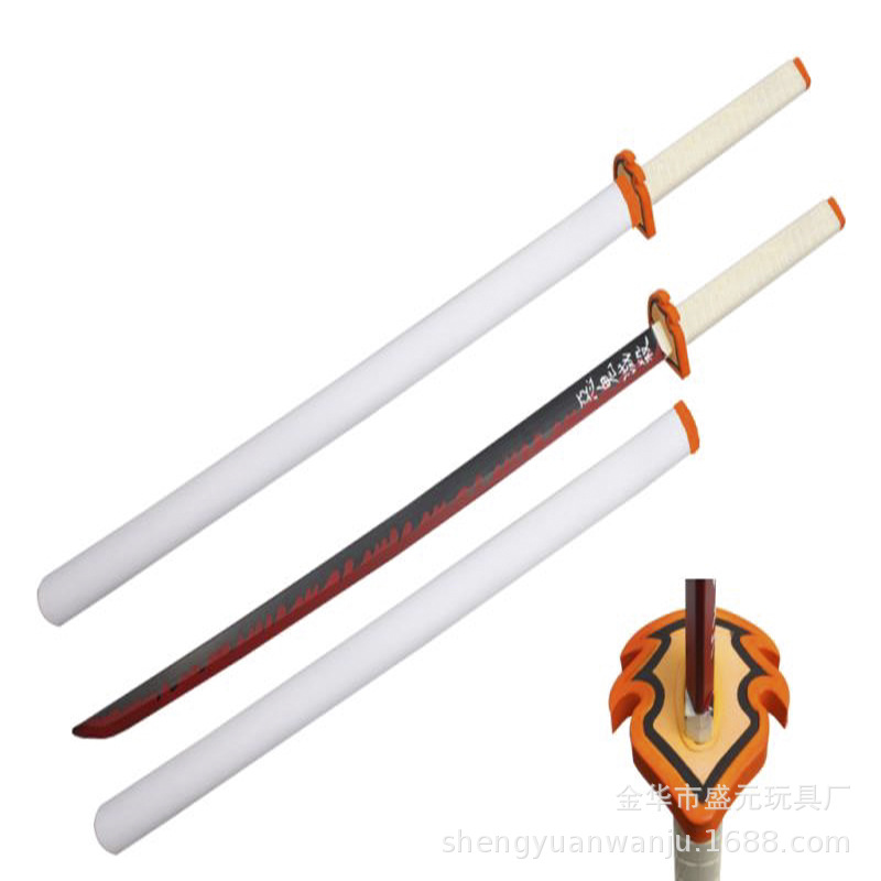 Wholesale of the new Demon Slayer: Tanjiro Kamado, Zenitsu Tomioka and Yoshiyuki Tomioka anime swords PU version Application Scenario