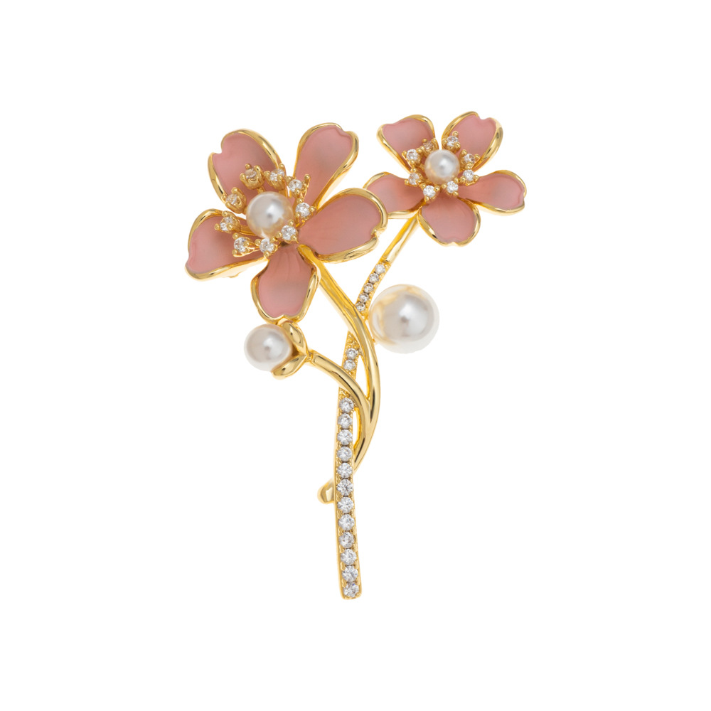 Fashionable and elegant cherry blossom brooches, niche and light luxury style flower brooches, new best-selling pins, suit jackets and accessories Item Picture