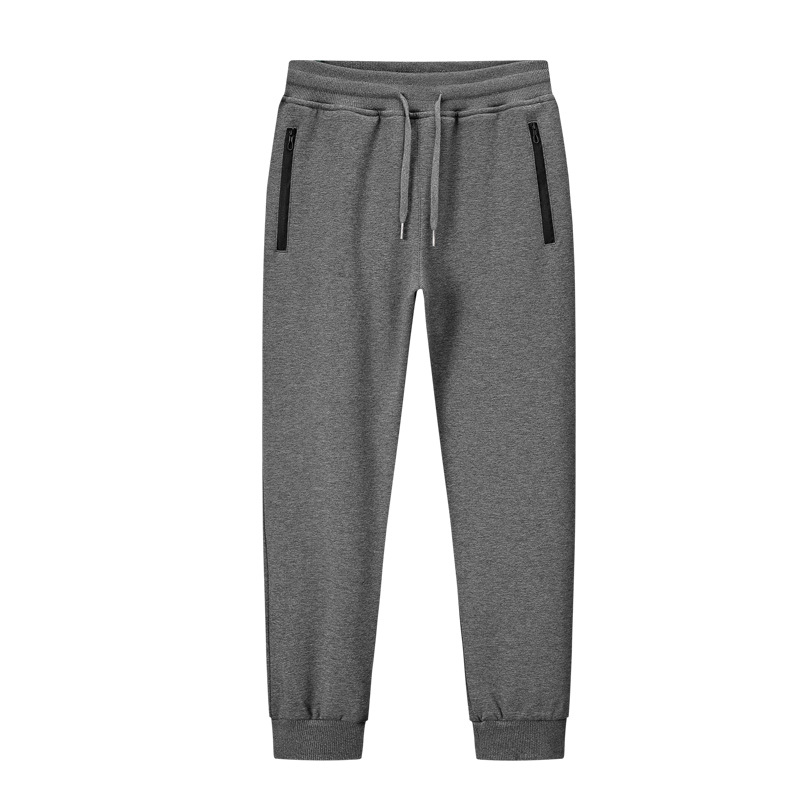 Men's winter sportswear pants with fleece and thickened cotton casual pants, men's solid-colored knitted pants, men's long pants, loose sweatpants, men Item Picture