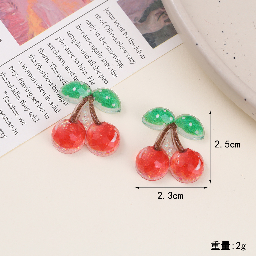 Luminous cut surface sequin bow, cherry epoxy resin AB glue patch, children's hair accessories, clothing diy shoe flower decorative accessories Application Scenario