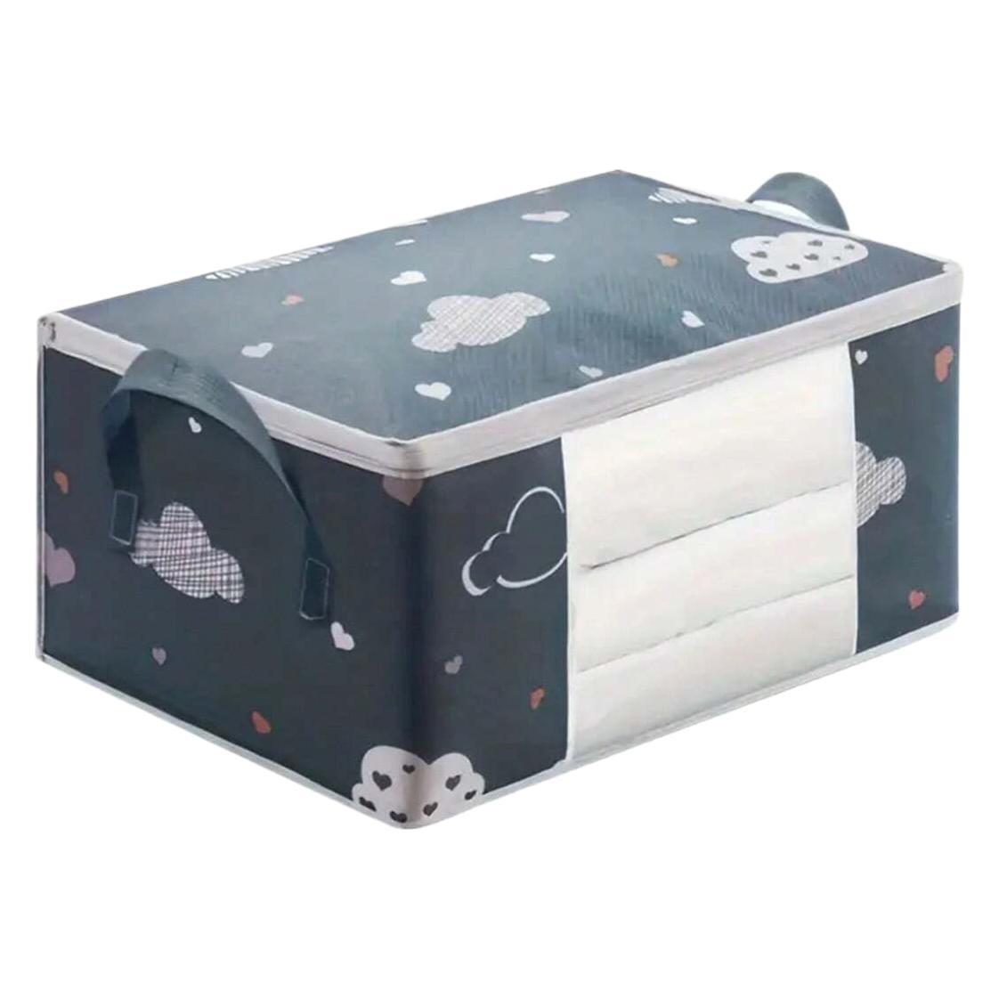 Cloud thickened cotton quilt bag, folding clothes sorting bag, hand-held zipper viewing window clothes wardrobe storage bag Item Picture