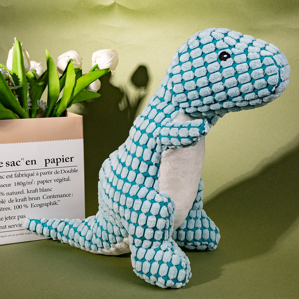 Three-Color Dinosaur-Shaped Interactive Chewing Toys For Pet Dogs Are Soft, Comfortable And Suitable For Dogs To Chew And Grind Specification drawing