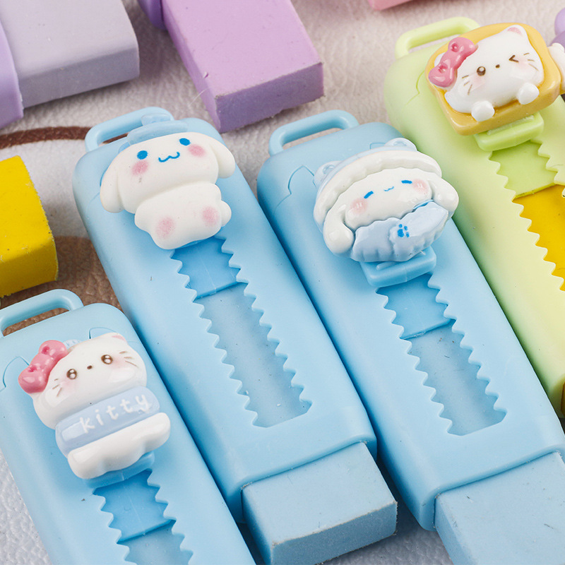 Cute cartoon push-pull eraser for primary school students, no marks, no debris, clean, telescopic eraser, push-type details Picture