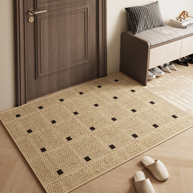Wholesale of cross-border simple linen floor MATS, water-absorbing quick-drying anti-slip MATS, entrance floor MATS, foyer and door rubbing carpets details Picture