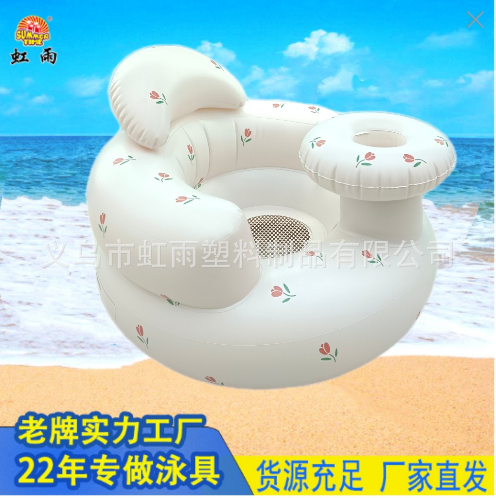 新款宝宝学坐椅婴儿充气小沙发可折叠餐椅防摔防侧翻家用喂饭神器产品图