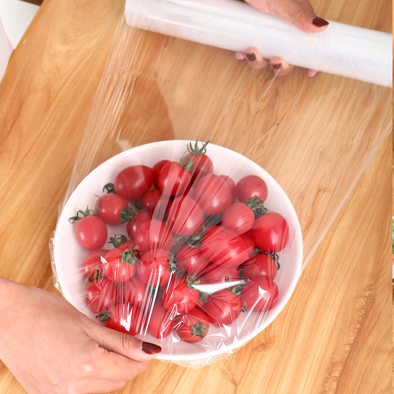 Bulk wholesale of household, hand-tear-free, supermarket food refrigeration large rolls, commercial kitchen point-break type cling film Application Scenario