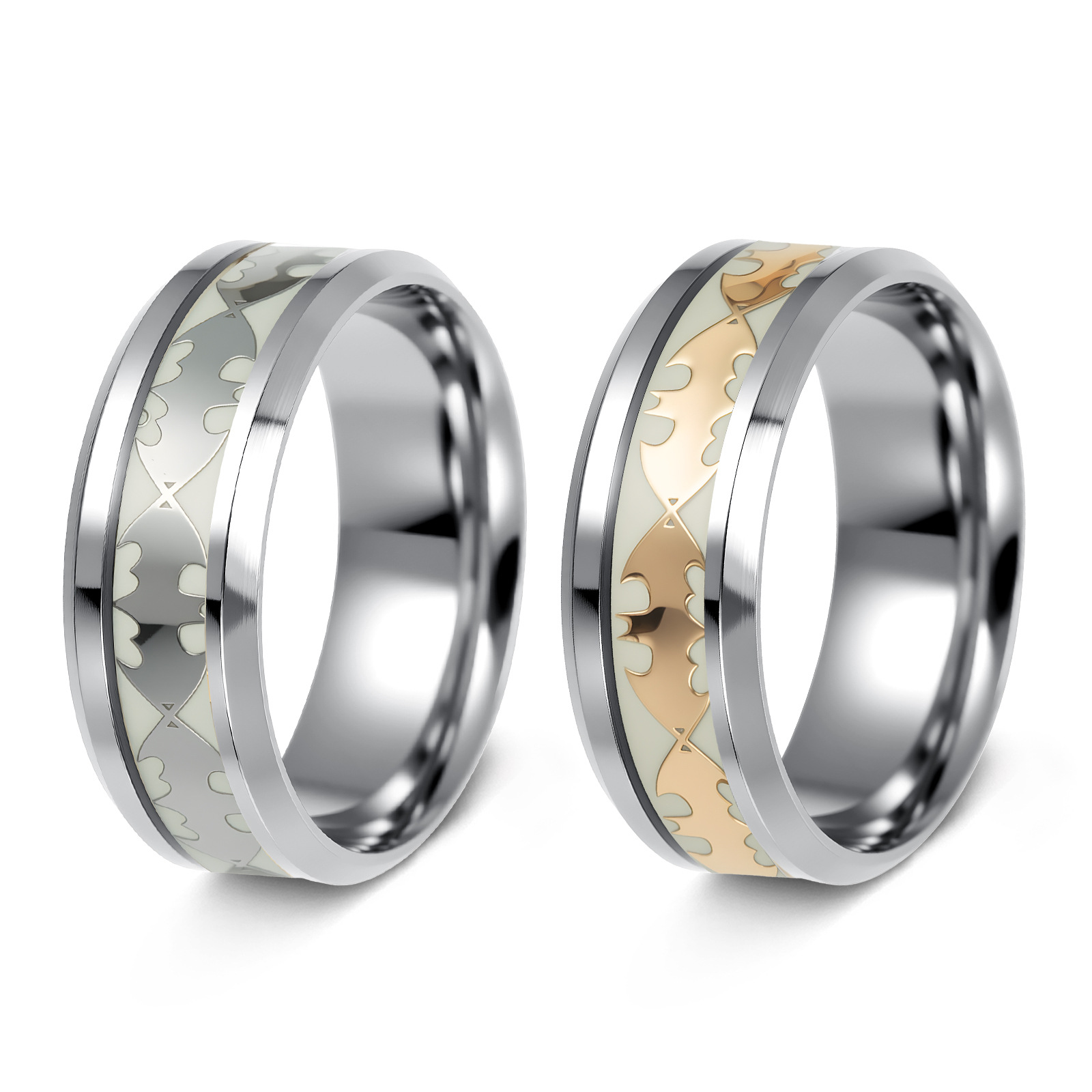 Cross-border European and American best-selling titanium steel jewelry, luminous bat ring, fluorescent new jewelry, can be sent one piece on delivery Application Scenario
