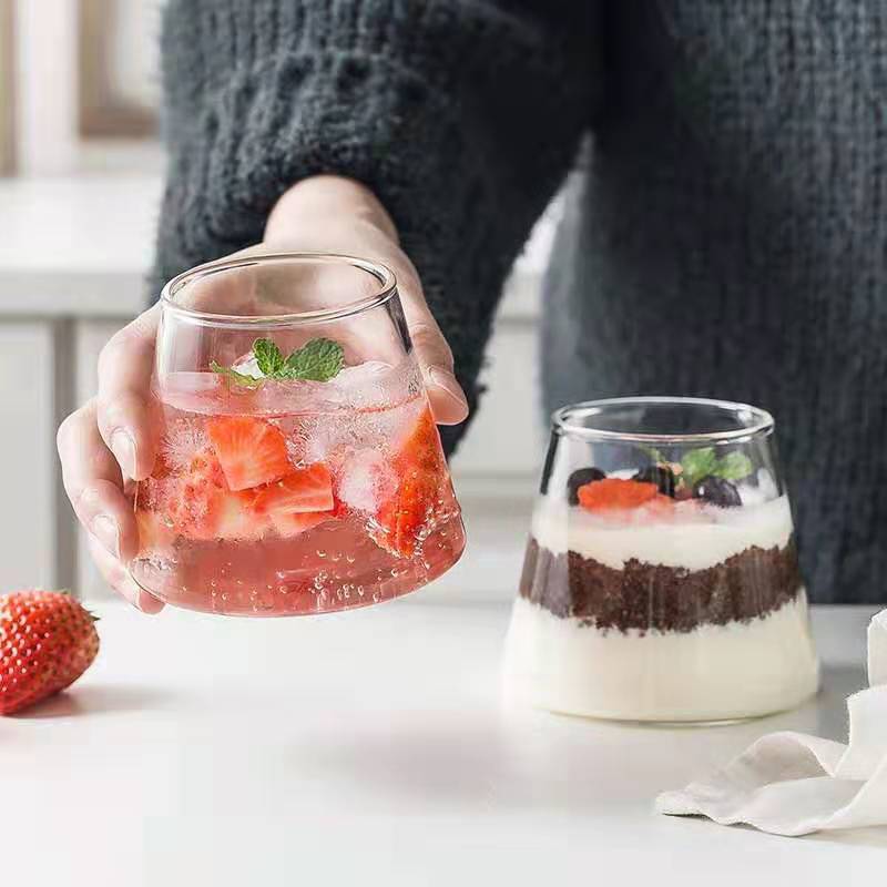High borosilicate transparent glass Mount Fuji cup for home breakfast, coffee, milk, beer, juice and beverage details Picture