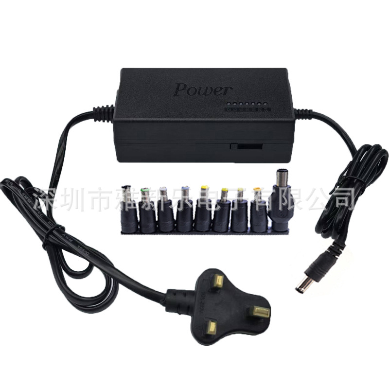 Adjustable power supply 12-24V notebook power supply, universal 9 connectors, speed and gear adjustment, multi-functional dual-wire and multi-interface Specification image