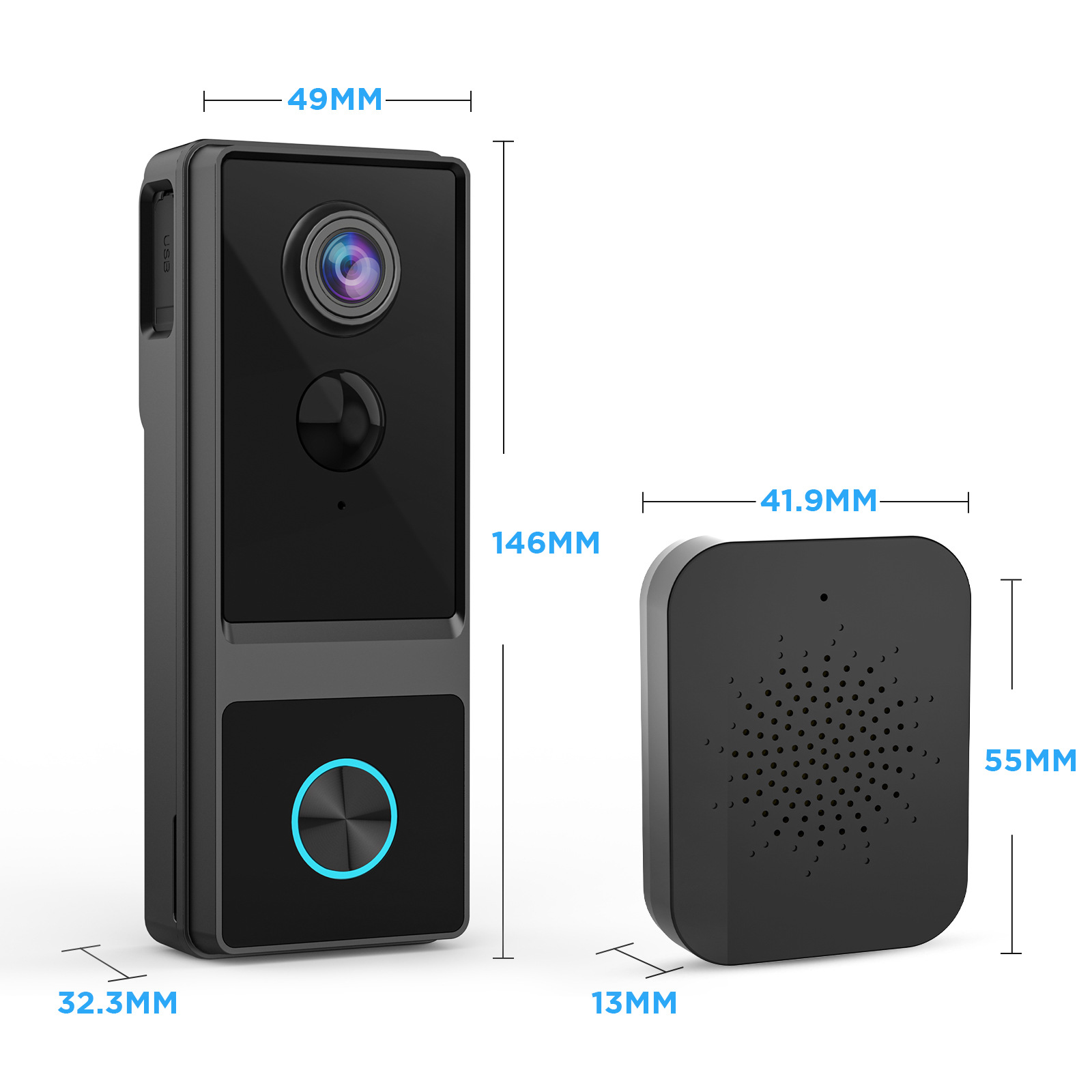 Lexiangyu Video Doorbell Graffiti Smart Low-Power WiFi Wireless Voice Intercom Mobile Phone Remote Monitoring Alarm MR02 Item Picture
